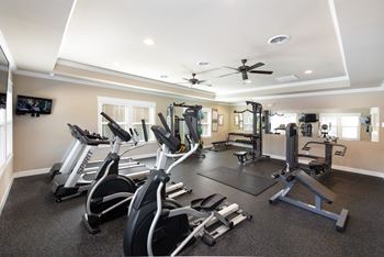 24-Hour club inspired fitness center including cardiovascular and weight equipment